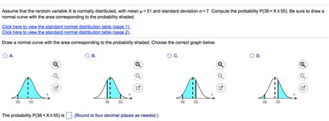 Solved Assume the random variable X is normally distributed.